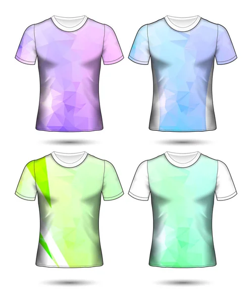 Modelos de t-shirt coleção geométrica abstrata de diferentes co — Vetor de Stock