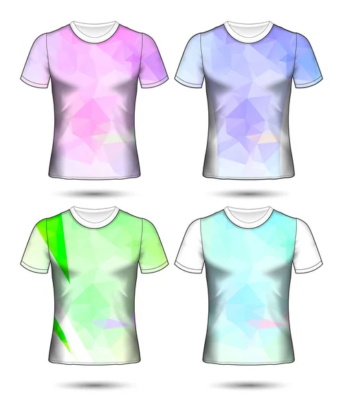 Modelos de t-shirt coleção geométrica abstrata de diferentes co — Vetor de Stock