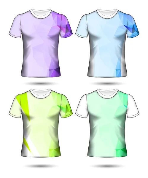 Modèles de t-shirt collection géométrique abstraite de différents co — Image vectorielle
