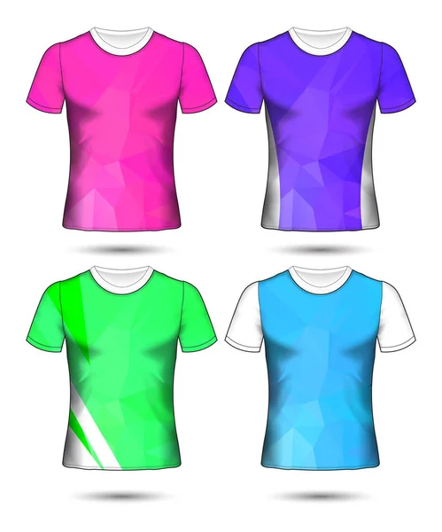 Modelos de t-shirt coleção geométrica abstrata de diferentes co — Vetor de Stock