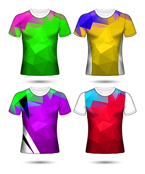 Modelos de t-shirt coleção geométrica abstrata de diferentes co — Vetor de Stock