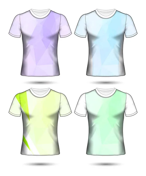 Modelos de t-shirt coleção geométrica abstrata de diferentes co — Vetor de Stock