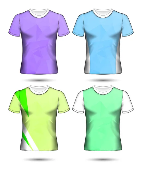 Modelos de t-shirt coleção geométrica abstrata de diferentes co — Vetor de Stock