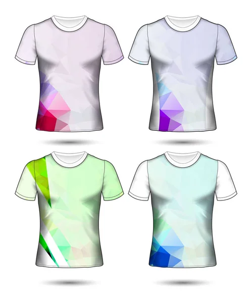 Modelos de t-shirt coleção geométrica abstrata de diferentes co —  Vetores de Stock