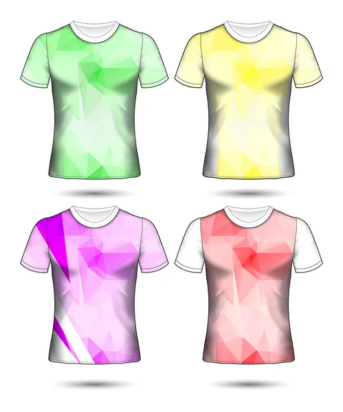 Modelos de t-shirt coleção geométrica abstrata de diferentes co — Vetor de Stock