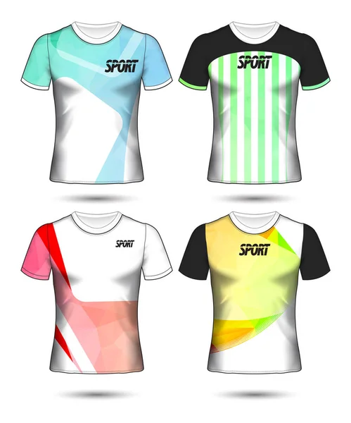 Ensemble de modèle de maillot de football ou de football style t-shirt, Conception — Image vectorielle