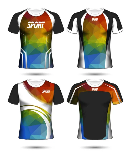 Ensemble de T-shirt sport Soccer design poly gabarit et polo — Image vectorielle