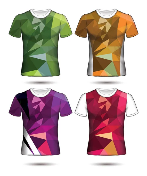 Modelos de t-shirt coleção geométrica abstrata de diferentes co — Vetor de Stock