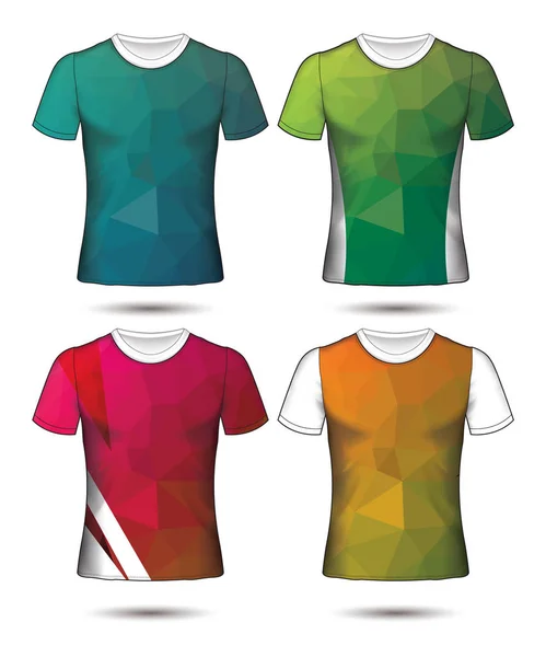 T-shirt πρότυπα αφηρημένη γεωμετρική συλλογή από διαφορετικές co — Διανυσματικό Αρχείο