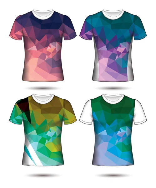 Шаблоны футболок Абстрактная геометрическая коллекция разных косо — стоковый вектор