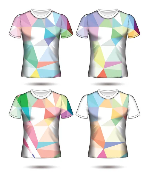T-shirt templates coleção geométrica abstrata de diferentes — Vetor de Stock