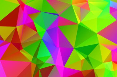 Geometrik tasarımlar. Vektör, çok renkli geometrik arkaplan. Kübizm tarzında canlı üçgenler