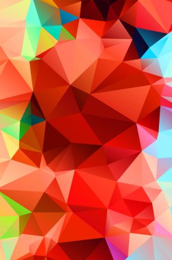 Turuncu desenli çokgen arka plan. Parlak renkli illüstrasyon 