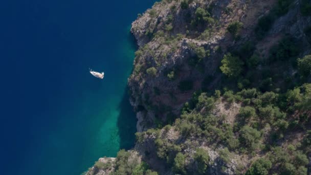 Seascape Güneşli Bir Yaz Gününde Denizin Panoramik Manzarası Yelkenli Yatlar — Stok video