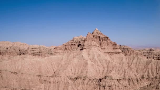 Aerial Flight Desert Sharp Sandy Cliffs Mountains Panoramic View Iran — Stock Video