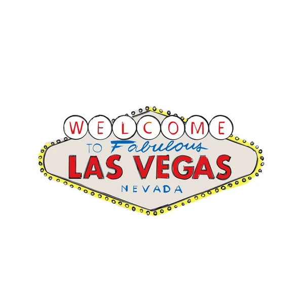 Las vegas city logo willkommen grüßen schild — Stockvektor