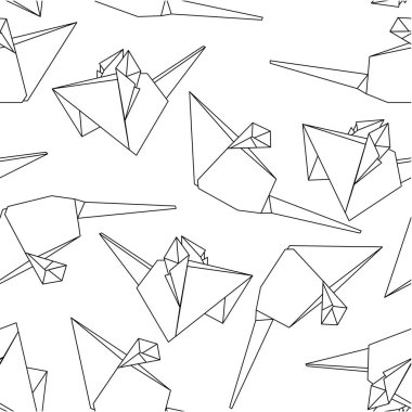  Katlanmış Kağıt Fare Origami Dikişsiz Desen