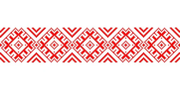 Belorussian geleneksel süs. Kırmızı iplikli Slav nakışı. Nakış