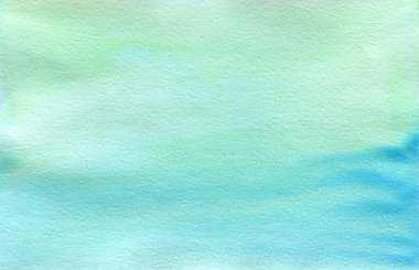 Dokular ve arka planlar için suluboya yeşil-mavi arka plan. Çizgili lekeli yatay resim.