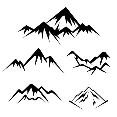 Grafik dağları seti gibi bir şey. Güzelim Dağ Dağları 'nın Gümüş Saati. VECTOR BÖLGESİ