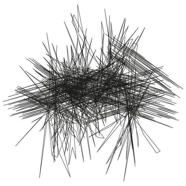 Shattered lines abstract. Chaotic splinters explosion. Distressed burst texture. Vector graphic element. EPS 10.