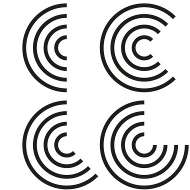 Soyut kemer deseni. Eşmerkezli daire şekilleri. Geometrik çizgi vektörü. Modern grafik tasarımı. EPS 10.