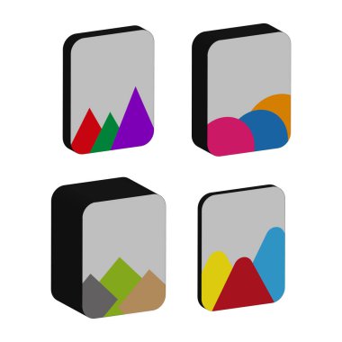 Isometric çubuk grafikleri. Soyut veri gösterimi. Renkli çizelge sembolleri. İş vektör illüstrasyonu. EPS 10.