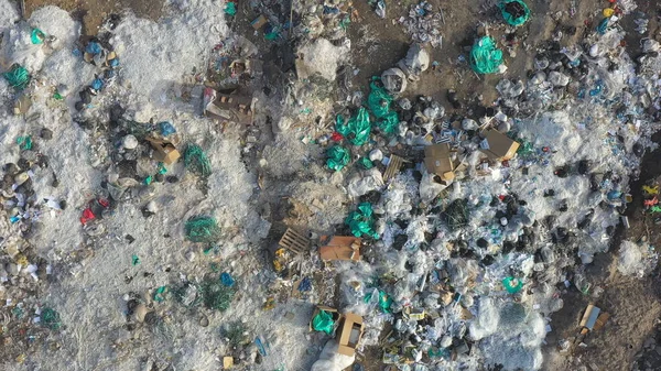 Zdjęcie Lotnicze Stosu Śmieci Leżącego Wsi Latanie Nad Wielkim Śmieciem — Zdjęcie stockowe