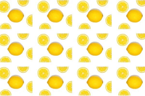 Mönster med citronfrukter. Tropisk abstrakt geometrisk balans bakgrund. — Stockfoto