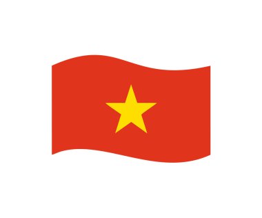 Vietnam bayrağı sallıyor. Vietnam bayrağı ikonu vektör tasarımı ve illüstrasyonu.