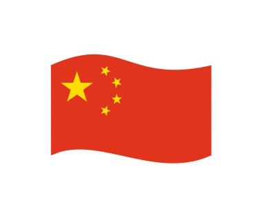 Çin bayrağı sallıyor. Çin bayrağı vektör tasarımı ve illüstrasyonu.