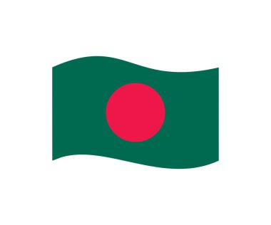 Bangladeş 'in el sallayan bayrağı. Bangladeş bayrak ikonu vektör tasarımı ve illüstrasyonu.