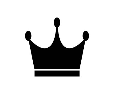 Taç simgesi. Basit siyah taç sembolü vektör tasarımı ve illüstrasyonu.