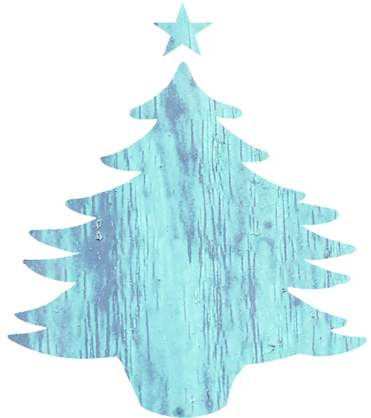 Шаблон Різдвяної Ялинки Природною Текстурою Ізольовано Білому Тлі — стокове фото