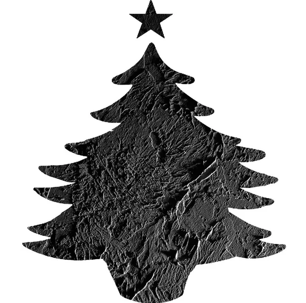 Šablona Vánoční Stromeček Přirozenou Texturou Izolovaných Bílém Pozadí — Stock fotografie