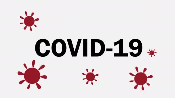 Covid 19白地に コロナウイルスパンデミックの概念は — ストック動画