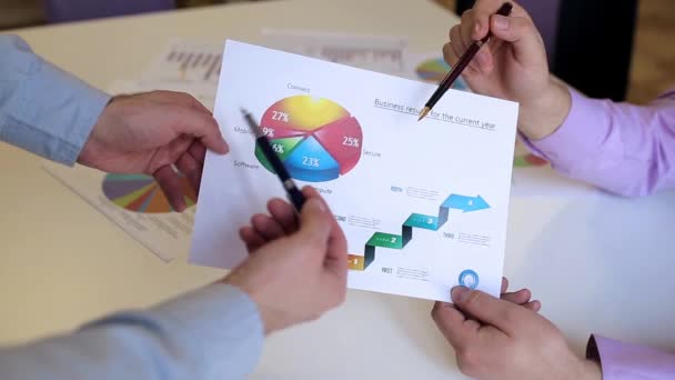 Graphic Information Analysis Team Business Planning — Stock Video