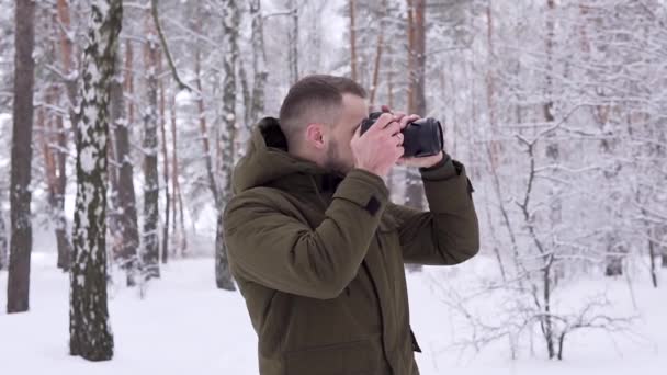 Fotógrafo Bosque — Vídeo de stock