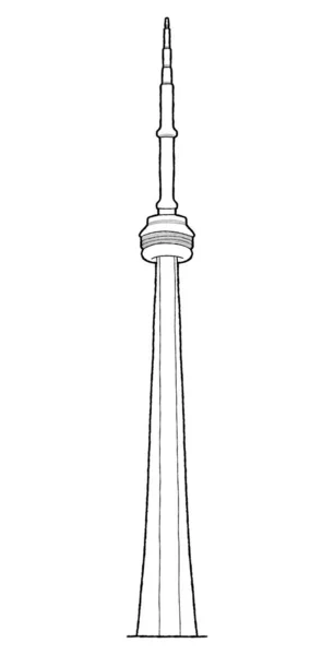 Tower Downtown Toronto Ontário Canadá Landmark Vector Ilustração Mão Desenhada — Vetor de Stock