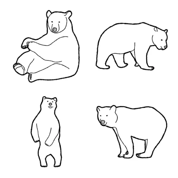 Karhu Eläinten Vektori Kuvitus Käsin Piirretty Sarjakuva Art — vektorikuva