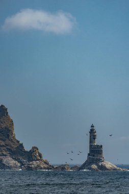 Anniva deniz feneri ve güçlü rüzgar