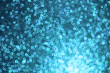 Glitter vintage ışıklar arka plan mavi. Bulanık Noel Soyut doku. Ufuk bokeh