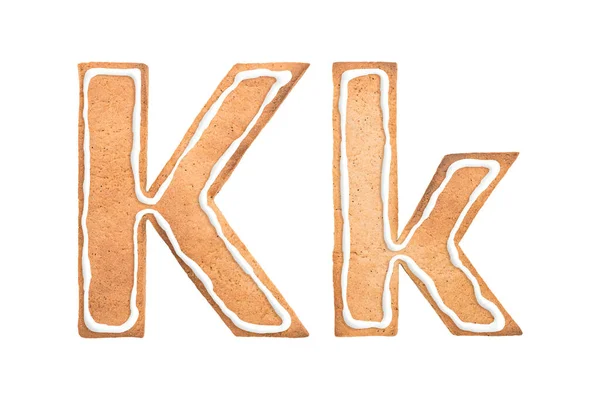 Gingerbread alphabet font. High quality, real cookies letters. — Stock Photo, Image