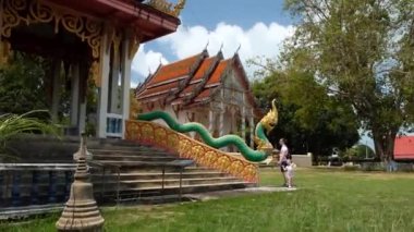 KO SAMUI, THAILAND - 26 Şubat 2020: Budist tapınağı Wat Bo Phuttharam, koh Samui, Tayland