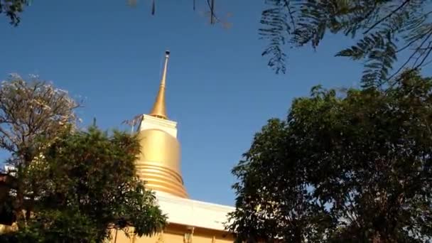 KO SAMUI, TILLAND-RUARI 26, 2020: Wat Khao Hua Jook, gyllene tempelpagoda, koh Samui, Thailand — Stockvideo