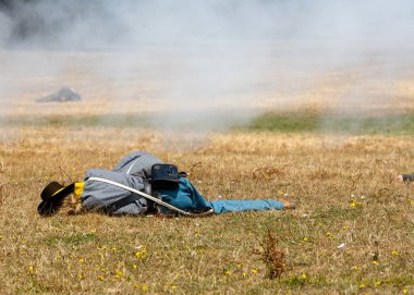 Duncan Mills, Ca - 14 Temmuz 2018: İç savaş gün battlefied ölüm. Bu Batı yakasındaki en büyük canlandırma olaylardan biri ve her yıl olur