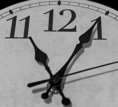 Portre üzerinde bir saat beş dakika sonra onbir oclock, siyah beyaz görüntü oluşturma işaretleme işaretçiler 