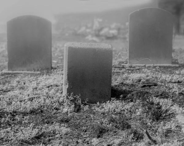 Graveyards in cemetery Halloween composition — Stock Photo, Image