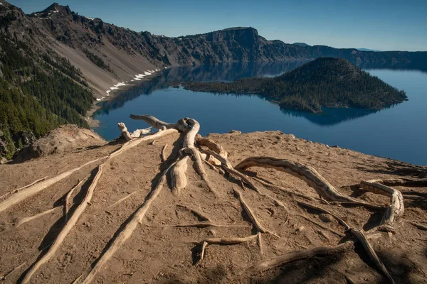 Vista Panoramica Del Lago Cratere Dell Isola Wizzard Estate Durante — Foto Stock