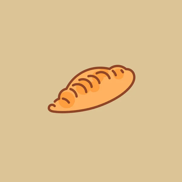 Kibinai Pasta Vektör Simgesi Düz Çizgi Stili — Stok Vektör